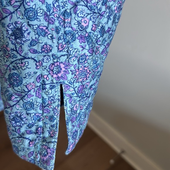 Quilted floral reversible jacket Womens L  Cotton cottage core Country Romantic - Picture 12 of 16